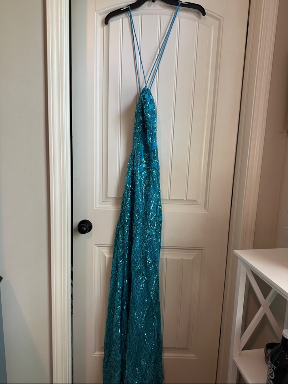 Windsor Teal Sequin Prom Dress